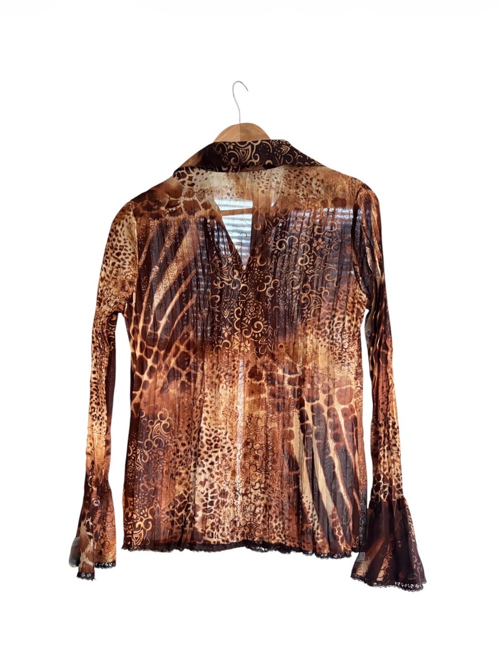 Notations Animal-Print Pleated Button down - Picture 7 of 7